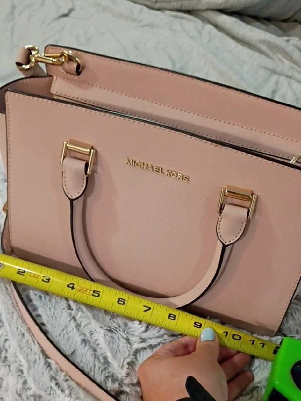 Michael Kors Pale Blush Leather Satchel with Gold Hardware
